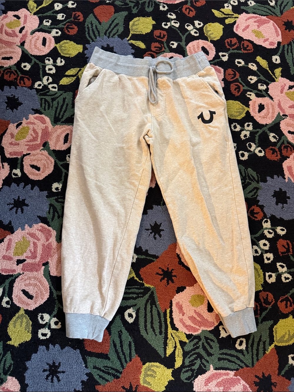 True Religion Light Cream Jogger Sweatpants